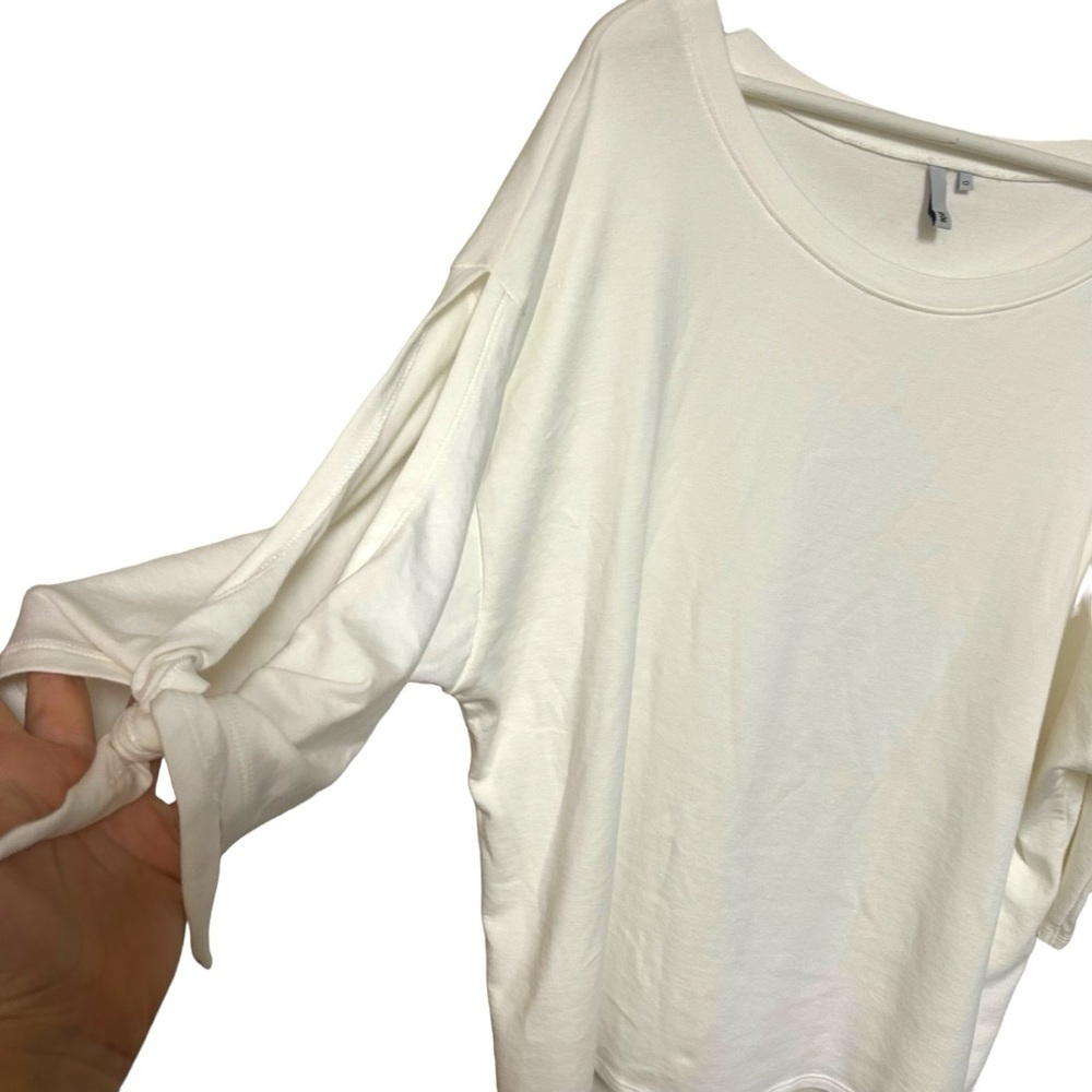 Jarbo 0/SM BOATNECK TIE-SLEEVE TOP IN PIMA
COTTON STRETCH jersey knit solid - Picture 6 of 13